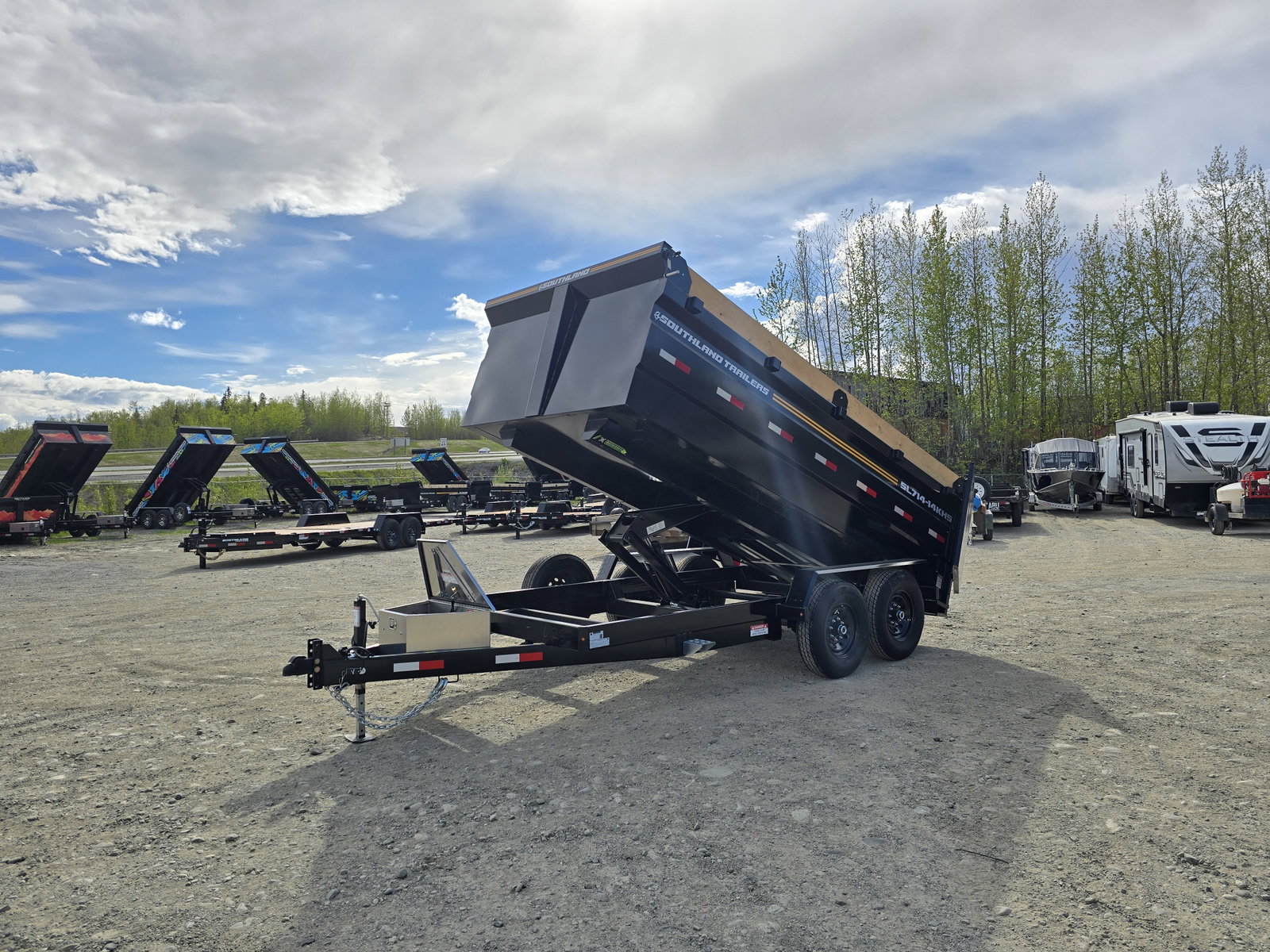 2027 Southland Trailers 7×14 15.4K Dump (High Sides) – SL714-14KHS (Black)